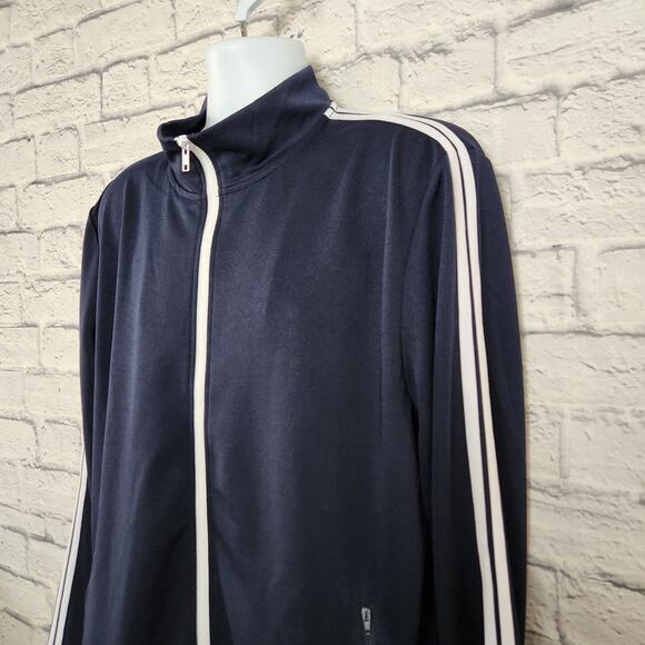 H2H Jacket Mens XL Active Slim Fit Track Lightweight Zip-up Long Sleeve Navy - Picture 3 of 13